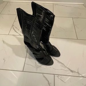 Black Stiletto Gladiator Sandal Size 10